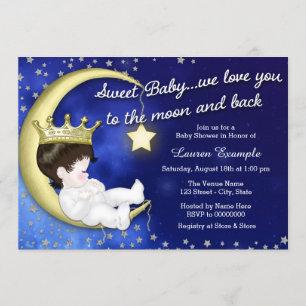 Invitation Baignée Bébé Lune et Retour