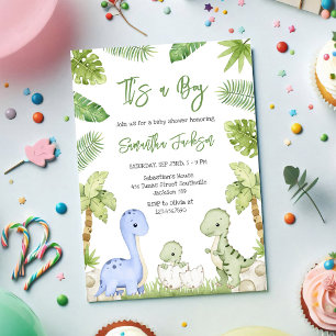 Invitation Baignée de bébé C'est un garçon Dinosaure
