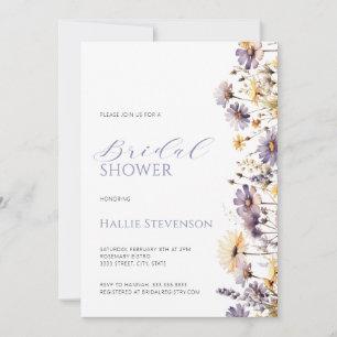 Invitation Baigneoire de mariage bohème aquarelle fleur sauva