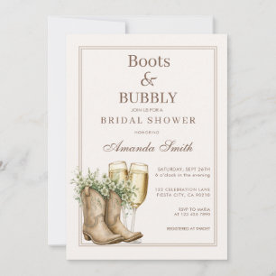 Invitation Baigneurs et Bulles Fleuris Champagne Enterrement