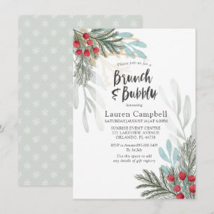 Invitation Baigneuse de mariage champêtre à l'aquarelle en ve