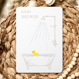 Invitation Baignoire Baby shower canard genre Neutre