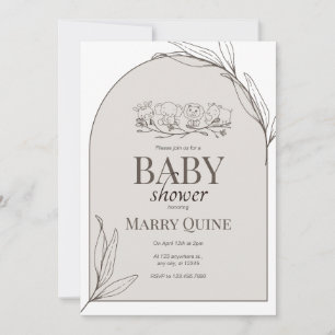Invitation Baignoire de bébé à la typographie chic 