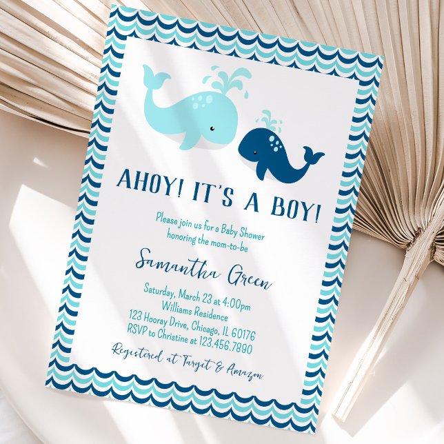 Invitation Bain de bébé baleine (Créateur téléchargé)