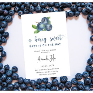Invitation Bain de bébé bleu aquarelle
