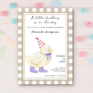 Invitation Bain de bébé Canard Mignon