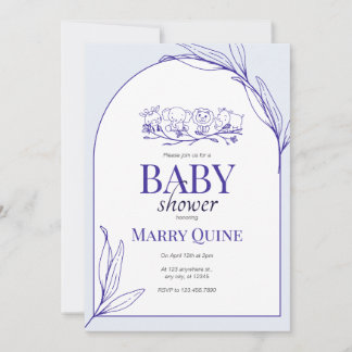 Invitation Bain de bébé Chic Typographie