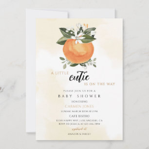 Invitation Bain de bébé Citrus Orange Clémentine