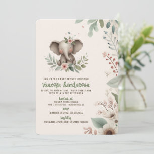 Invitation Bain de bébé Éléphant