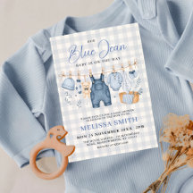 Bain de Bébé en Jean Bleu Clair à Carreaux