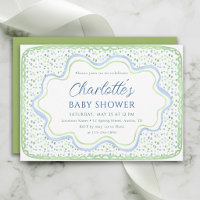 Bain de bébé garçon à l'aquarelle vert mousse et b