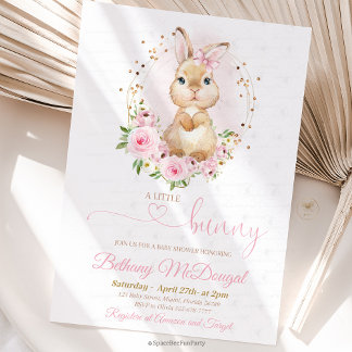 Invitation Bain de bébé lapin 