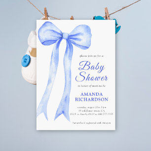 Invitation Bain de couleur bleue pour garçon Fête prénatale