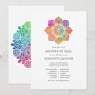 Invitation Bain de Mandala Arc-en-Ciel Indien par la Poste