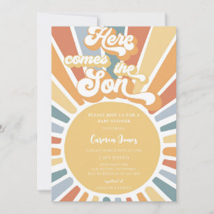 Invitation Bain de soleil rétro bohème pour bébé