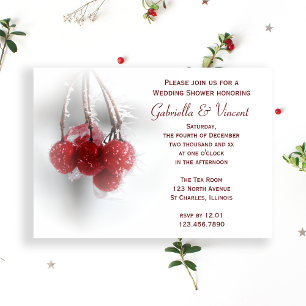 Invitation Bains rouges Frosty Douche de mariage hivernal