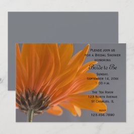 Invitation Baise orange sur Fête des mariées gris