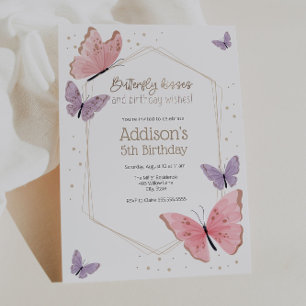Invitation Baisers à papillon et voeux d'anniversaire Anniver