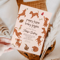 Baisers de chiot et Baby shower de bébé gigles