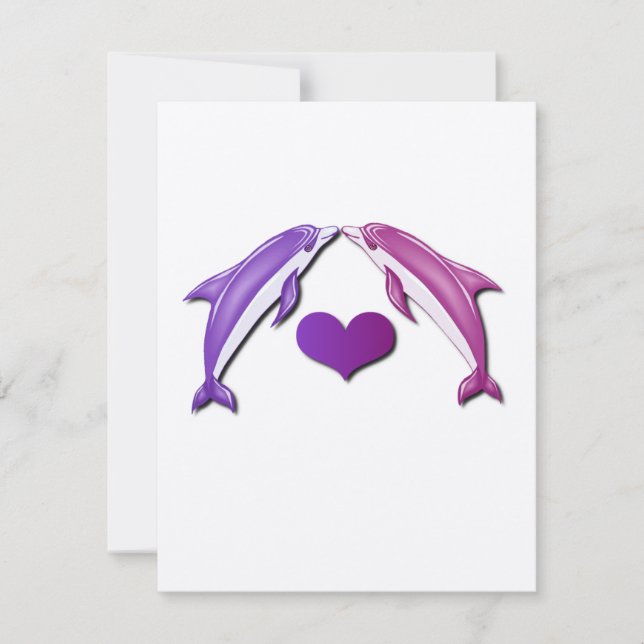 Invitation Baisers de l'invitation de dauphins (Devant)