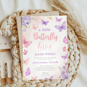 Invitation Baisers de papillon Vœux élégants classe chic