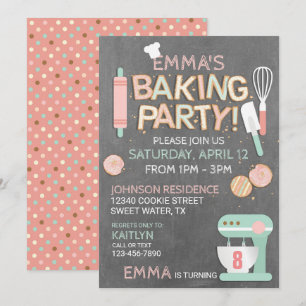 Invitation Baking Party Lettres biscuits Anniversaire