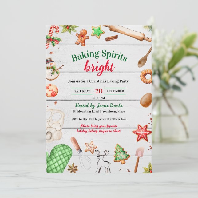 Invitation Baking Spiritueux Fête de Noël (Debout devant)
