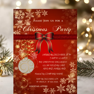 Invitation Bal de Noël, fête de Noël d'entreprise