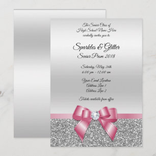 Invitation Bal d'étudiants rose chic élégant de parties