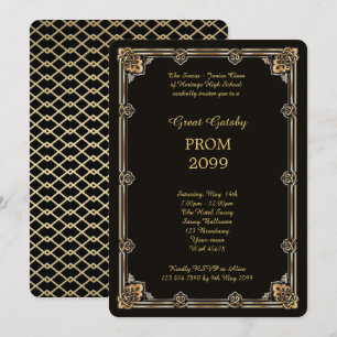 Invitation Bal d'étudiants Supérieur-Junior, grand Gatsby,