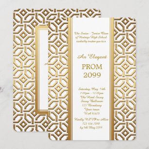 Invitation Bal d'étudiants Supérieur-Junior, or blanc