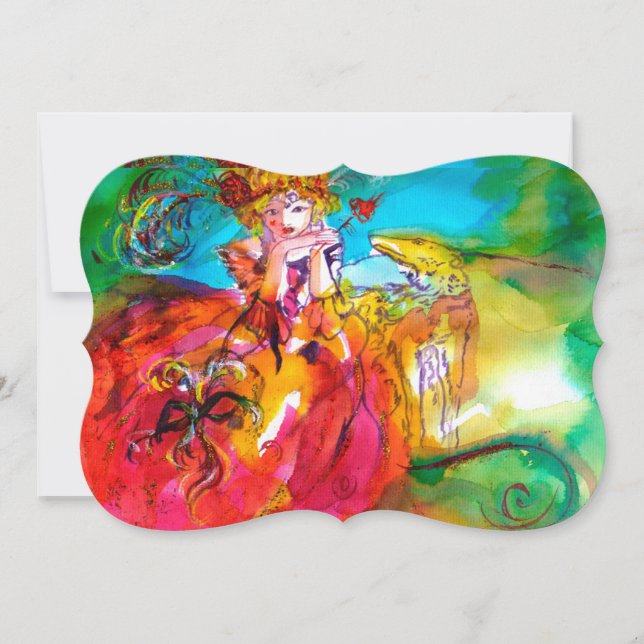 Invitation BAL MASQUÉ DE MIRANDOLINE jaune marron rouge vert (Devant)