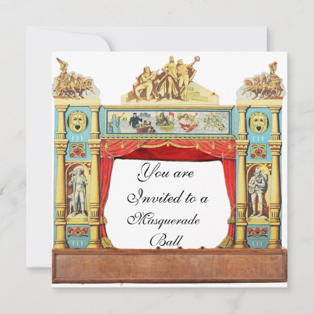 Invitation BAL MASQUÉ DU MARDI GRAS MASQUES THÉÂTRE Blanc (Devant)