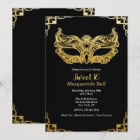 Invitation Bal masqué Sweet 16