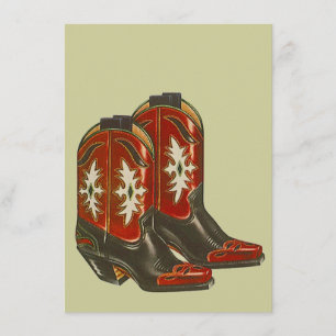 Invitation Bal populaire occidental de bottes de cowboy
