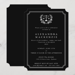Invitation Balances JD Noir/Blanc + Graduation Wreath Laurel