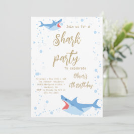 Invitation Balayage de la fête d'été de requin Anniversaire d