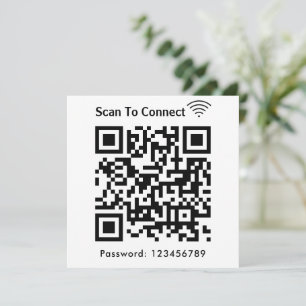Invitation Balayage Wifi Pour Connecter Mot De Passe Code Qr