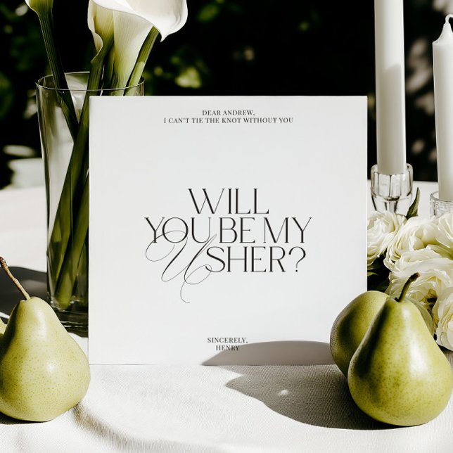 Invitation Balck & White Modern Classic Usher Proposal Card (Balck & White Modern Classic Usher Proposal Card)