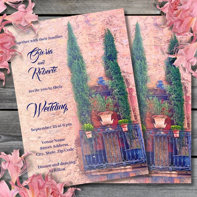 Invitation Balcon rustique et Mariage mexicain Plante (Créateur téléchargé)
