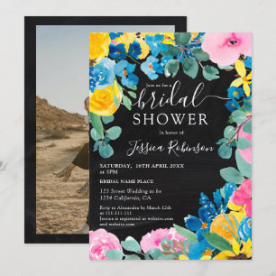 Invitation Baldaquin rustique floral photo nuptiale