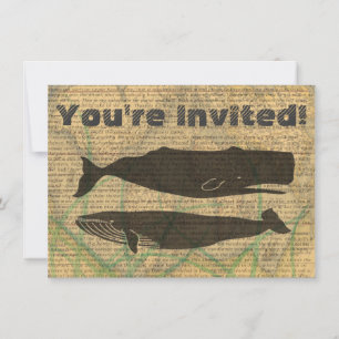 Invitation Baleine antique Vie marine
