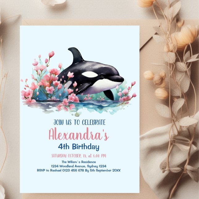 Invitation Baleine aquatique sous la mer Anniversaire (Créateur téléchargé)