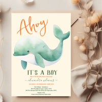 Baleine aquatique sous le Baby shower marin