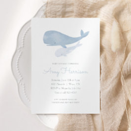 Invitation Baleine aquatique sous le Baby shower marin