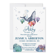 Baleine aquatique sous le Baby shower marin