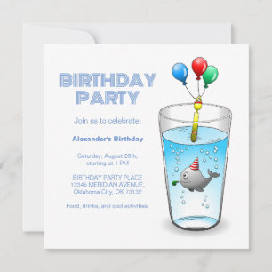 Invitation Baleine fête d'anniversaire