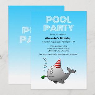 Invitation Baleine prête à faire la fête