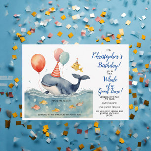 Invitation Baleine sous l'Anniversaire du Sea Boy