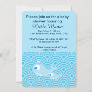 Invitation Baleines et Vagues ! Baby shower
